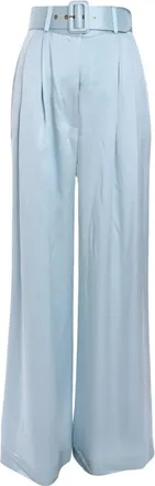 Zimmermann Pantaloni in seta con pieghe - Blu