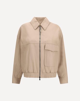 Brunello Cucinelli Glossy nappa Jacket with monili Female 42