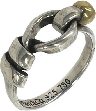 Tiffany & Co. Gold Silver Yellow Gold (18K) Silver 925 Band Ring (Pre-Owned)