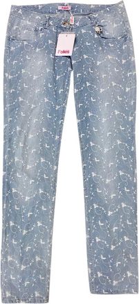 Blumarine Filigree Embroidered Pale Blue Jeans Size 26/66