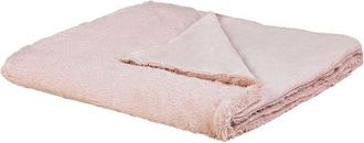 Beliani Manta Cubrecamas Colcha Rosa Felpa 180 X 200 Cm Dormitorio Mullido Gelik
