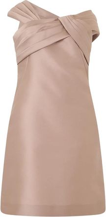 Alberta Ferretti Asymmetrische korte jurk - Dames - Feestkleedjes - Roze - XL - Polyester - Kleedjes
