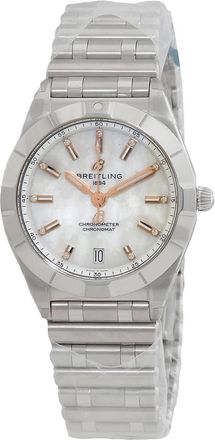 Breitling Chronomat Quartz Chronometer Diamond Mother of Pearl Dial Ladies Watch A77310101A4A1