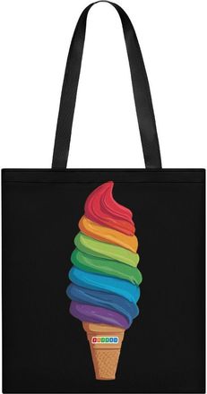Generic Rainbow Ice Cream Tote Bag for Women Men Shoulder Bags Purses Pouch Handbags
