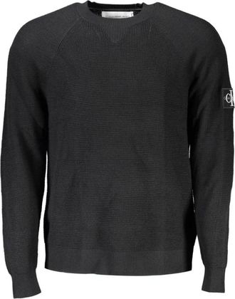 Calvin Klein Elegante Zwarte Wollen Trui - Ronde Hals - Heren - Ronde hals truien - Zwart - 2XL - Wol - Truien & Vesten