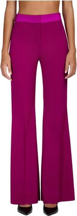 Doris S Elegante uitlopende broek - Dames - Wijde Broeken - Roze - XS - Broeken