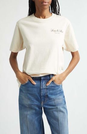 Sporty & Rich Vendome Cotton T-Shirt in Ecru at Nordstrom, Size X-Small