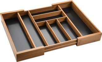 KESPER Organizador Para Cubiertos En Bamb&uacute; Marr&oacute;n Natural