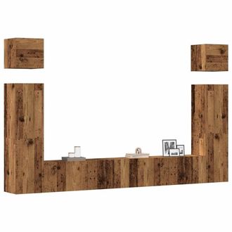 Berkfield Home 6 Piece TV Cabinet Set Wall-mounted Old Wood Engineered Wood in Brown