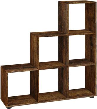 vidaXL Staircase Bookcase Smoked Oak 107 cm Engineered Wood Vidaxl