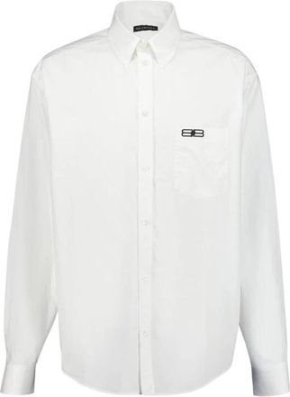 Balenciaga Large Fit Shirt - Heren - Casual Overhemden - Wit - M - Katoen - Overhemden