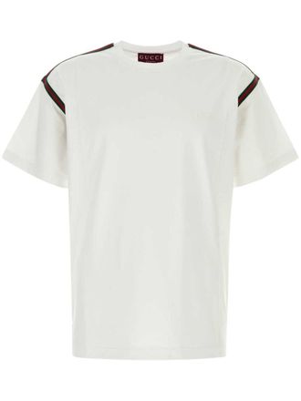 Gucci logo-embroidered cotton T-shirt - White