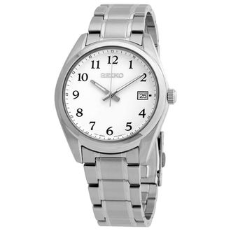Seiko Core Quartz White Dial Mens Watch SUR459P1