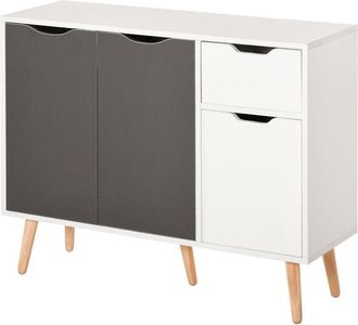 HOMCOM Homcom - Storage Cabinet Sideboard with Drawer Bedroom, Living Room, Home Office Grey