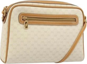 Gucci Pre-owned Cross Body Bags, female, White, Size: ONE SIZE Pre-owned Vintage Micro Small GG Canvas Shoulder Bag