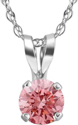 Pompeii3 20 -.50Ct Pink Diamond Solitaire Pendant 14k Gold Lab Grown 18 Necklace