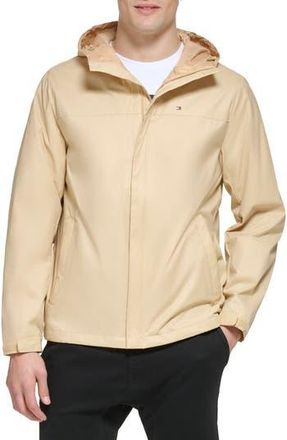 Tommy Hilfiger Nylon Hooded Quilted Rain Jacket in Tan at Nordstrom Rack, Size Xx-Large