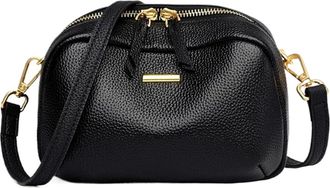 Generic Compatible For Brand Genuine Leather Handbag Women Shoulder Crossbody Bag Ladies Tote Female Messenger(Black)