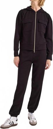 Brodie Patch Pocket Hoodie In Black