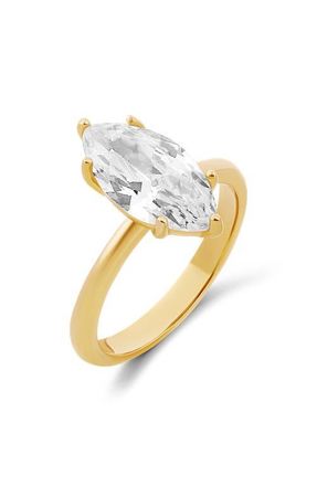SHYMI Marquis Cut Cubic Zirconia Cocktail Ring in Gold at Nordstrom, Size 7