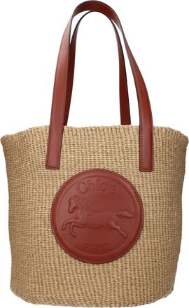 Chlo&eacute; Damens Korb-Umh&auml;ngetasche Beige/Seppia-Papier