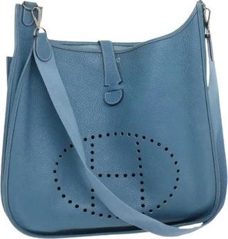 Herm&egrave;s Pre-owned Vintage Schoudertas - Dames - Vintage Schoudertas - Blauw - ONE Size - Leer - Vintage