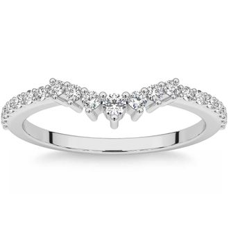 Pompeii3 1/3Ct Round Cut Wedding Ring Anniversary Band 14k Gold Lab Grown