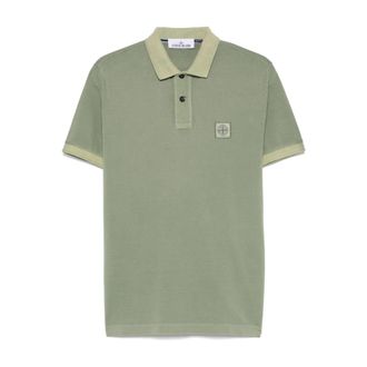 Stone Island Polo Shirts, male, Green, S, Green T-Shirt & Polo Set