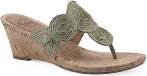 White Mountain Affogato Wedge Sandal in Aloe Green/Smooth at Nordstrom Rack, Size 7.5