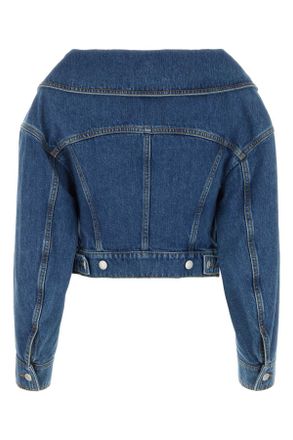 Alexander McQueen Womens Denim Jacket Bluestonewash Exterior: Cotton Giubbini