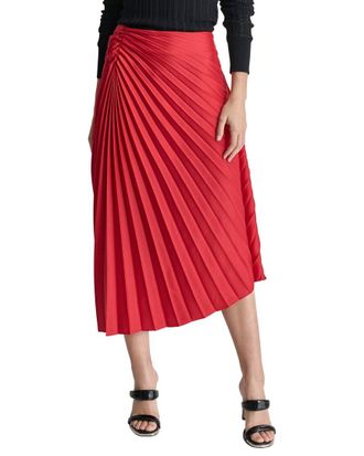 DKNY Dkny Asymmetrical Pleated Satin Skirt