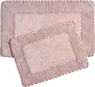 Laura Ashley Ruffle Cotton 2-Piece Bath Mat Set in Blush at Nordstrom Rack