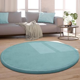 Paco Home Tappeto Bambini Rotondo Cameretta Bambina Ragezzi Tappeto Morbido Antiscivolo Blu, &oslash; 160 cm tondo - Paco Home