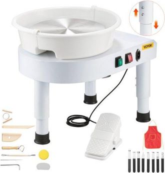 OEM Torno De Alfarero El&eacute;ctrico Plato Giratorio De 28 Cm De Aleaci&oacute;n De Aluminio, M&aacute;quina De Cer&aacute;mica Con Pedal 350 W Velocidad Ajustable De 60-300 Rpm, P