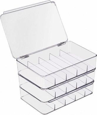 Sorbus 3-Pack Cable Organizer Storage Boxes With Lid