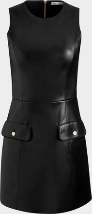 Alice & Olivia Marcella Vegan Leather Mini Dress