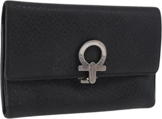 Ferragamo Pre-owned Bifold Portemonnee - Dames - Vintage Accessoires - Zwart - ONE Size - Leer - Vintage