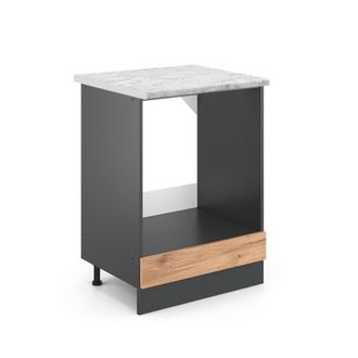 Vicco Armario Para Horno Empotrado R-line, Roble Dorado, 60 Cm Et M&aacute;rmol