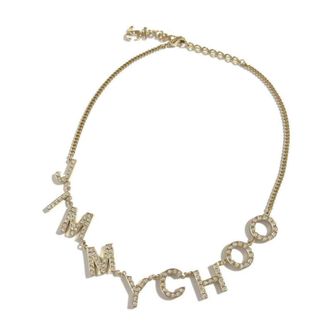 Jimmy Choo London Metal Rhinestone Necklace (Pre-Owned)