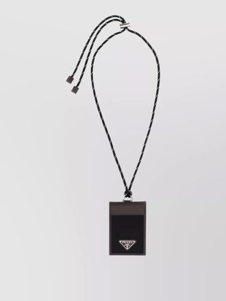 Prada leather canvas card holder