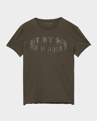 John Varvatos Mens Lost My Soul Circle Graphic T-Shirt