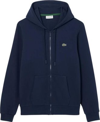 Lacoste Classic Fit Fleece Sweatshirt met Rits - Heren - Vesten met rits - Blauw - S - Katoen - Hoodies & sweatvesten