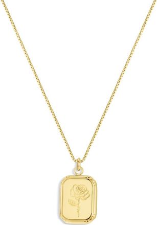 Set & Stones Audrey Birth Flower Pendant Necklace in Gold/june - Rose at Nordstrom