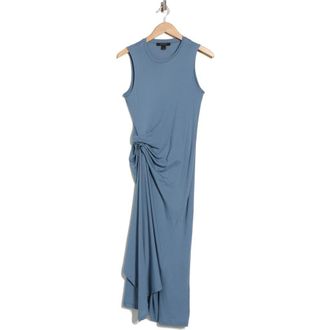 AllSaints Rivi Draped Midi Dress in Flint Stone Blue at Nordstrom Rack, Size 10 Us / 14 Uk