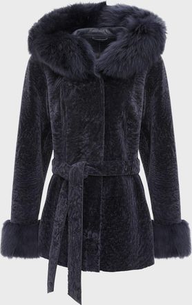 Gorski Belted Lamb Shearling Reversible Parka With Merinillo Lamb Shearling Trim