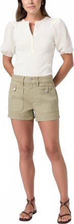 Paige Fallon Mid Rise Shorts In Vintage Oak Moss