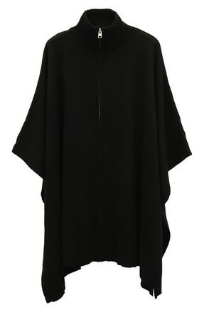 AllSaints Zip-Up Poncho in Black at Nordstrom