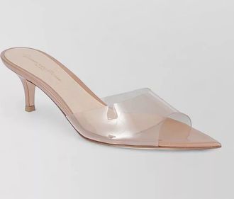 Gianvito Rossi elle 55 kitten heel pointed toe mules