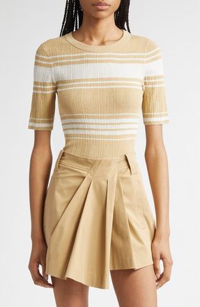 A.L.C. Jack Stripe Cotton Blend Knit Top in Lark/Bright White at Nordstrom, Size X-Large