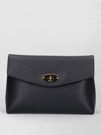 Mulberry pebbled clutch bag gold tone hardware